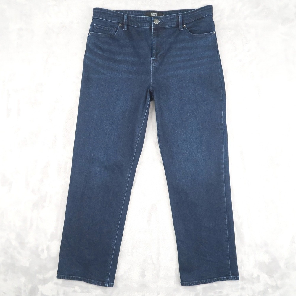 Hudson Jeans Womens 14 Fit 33x28.5 Dark Wash Blue Straight Leg Classic High Rise